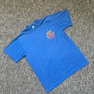 Vintage Stedman Super 50 Boston Police Academy T-Shirt Blue Mens Large USA Made‎